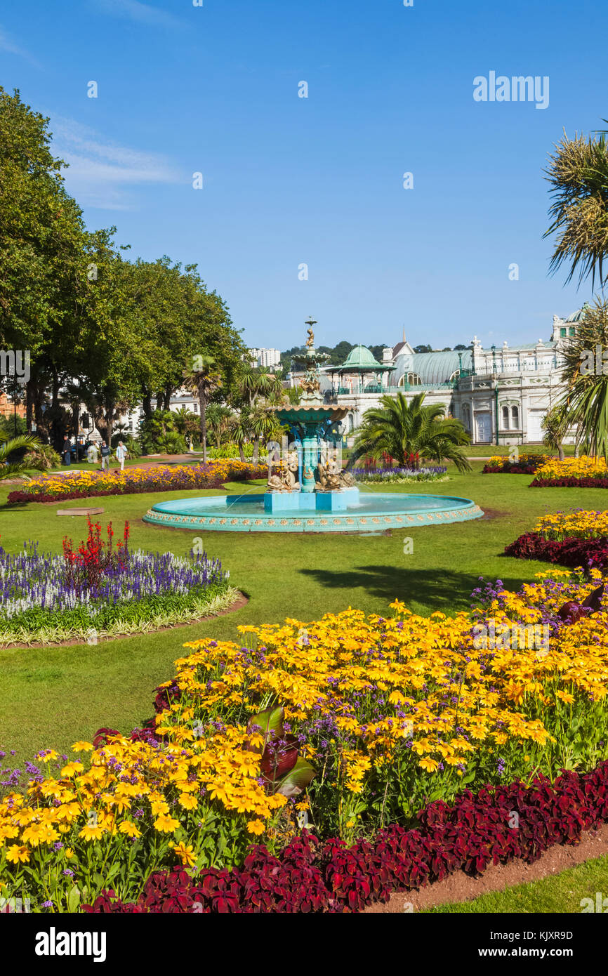 Inghilterra, Devon, Torquay, la principessa giardini, fontana di stile Vittoriano Foto Stock