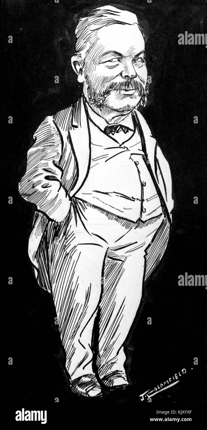 John Guthrie legno Aitken caricatura, ca 1905 Foto Stock