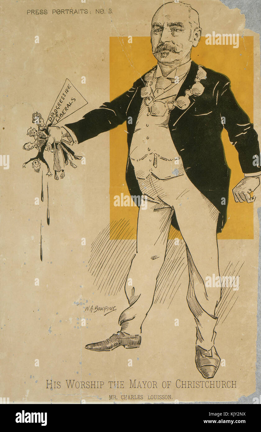 Una caricatura di Charles Louisson del 1899, che fornisce una rappresentazione umoristica o esagerata dell'individuo. Questa immagine fa parte di una collezione che mostra caricature e ritratti del XIX secolo. Foto Stock