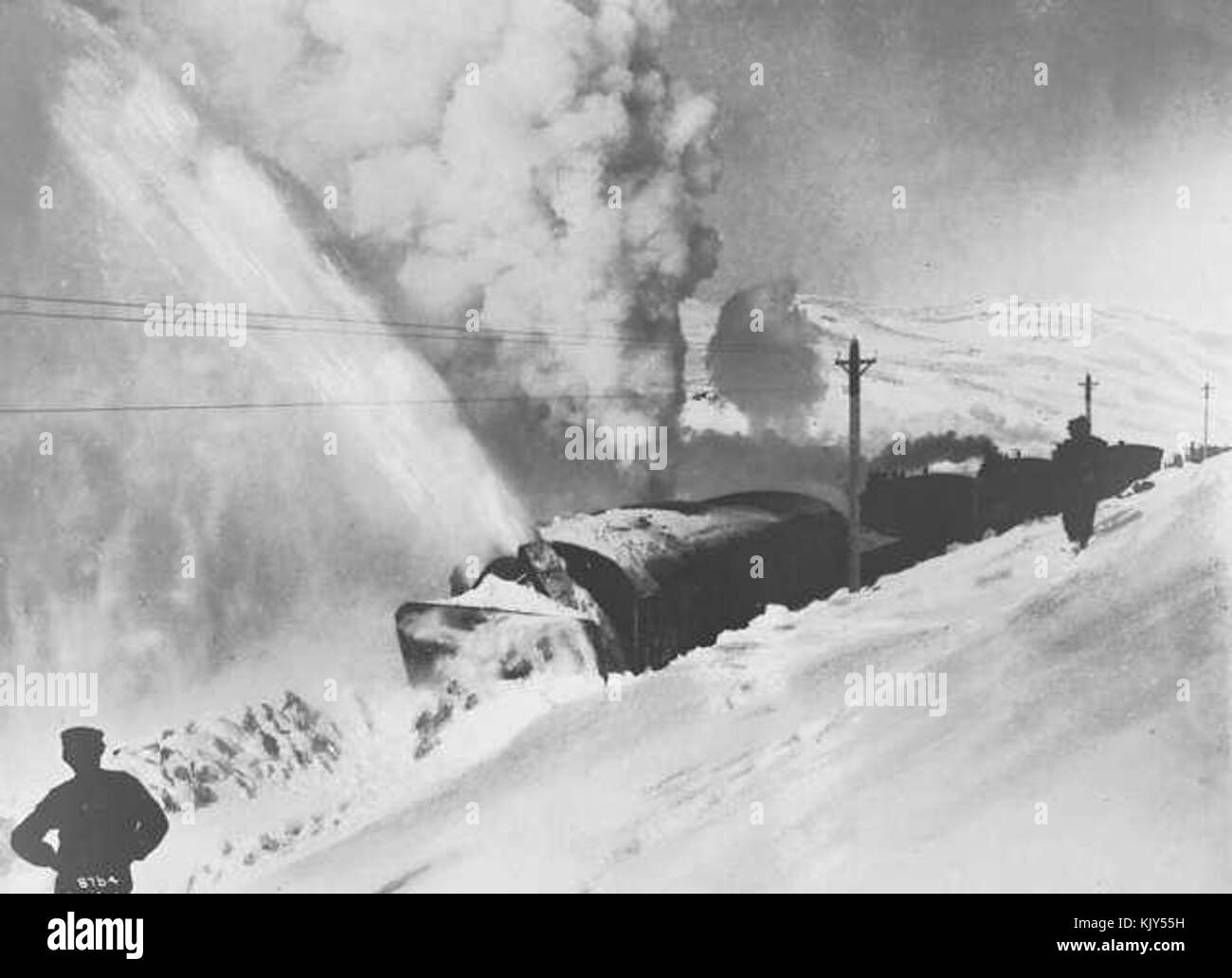 Ruotando lo spazzaneve sulla Bergensbanen Foto Stock