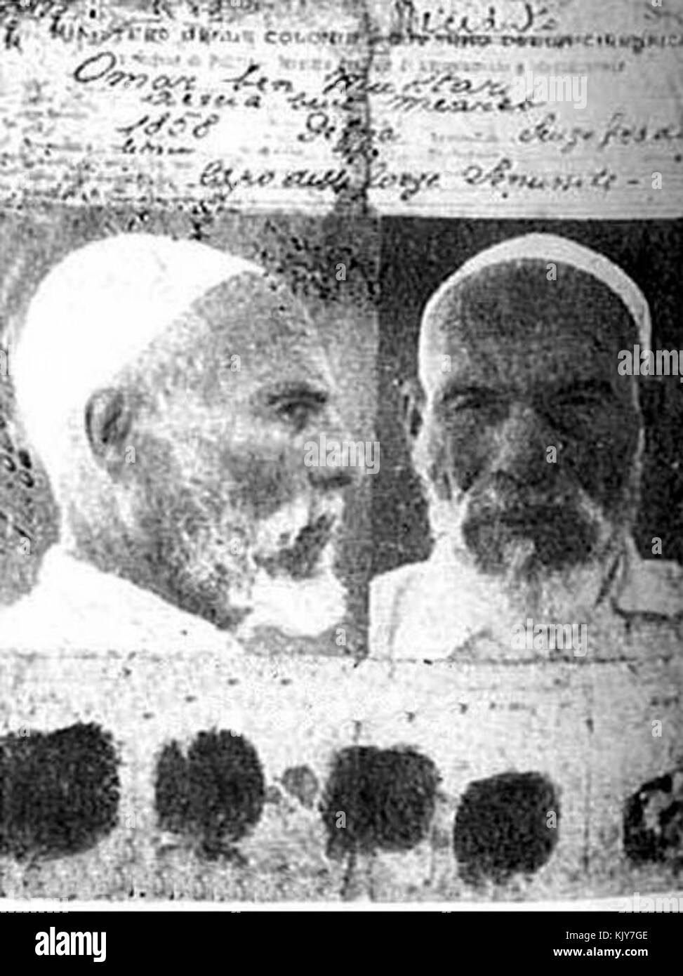 Omar Mukhtar fprints Foto Stock