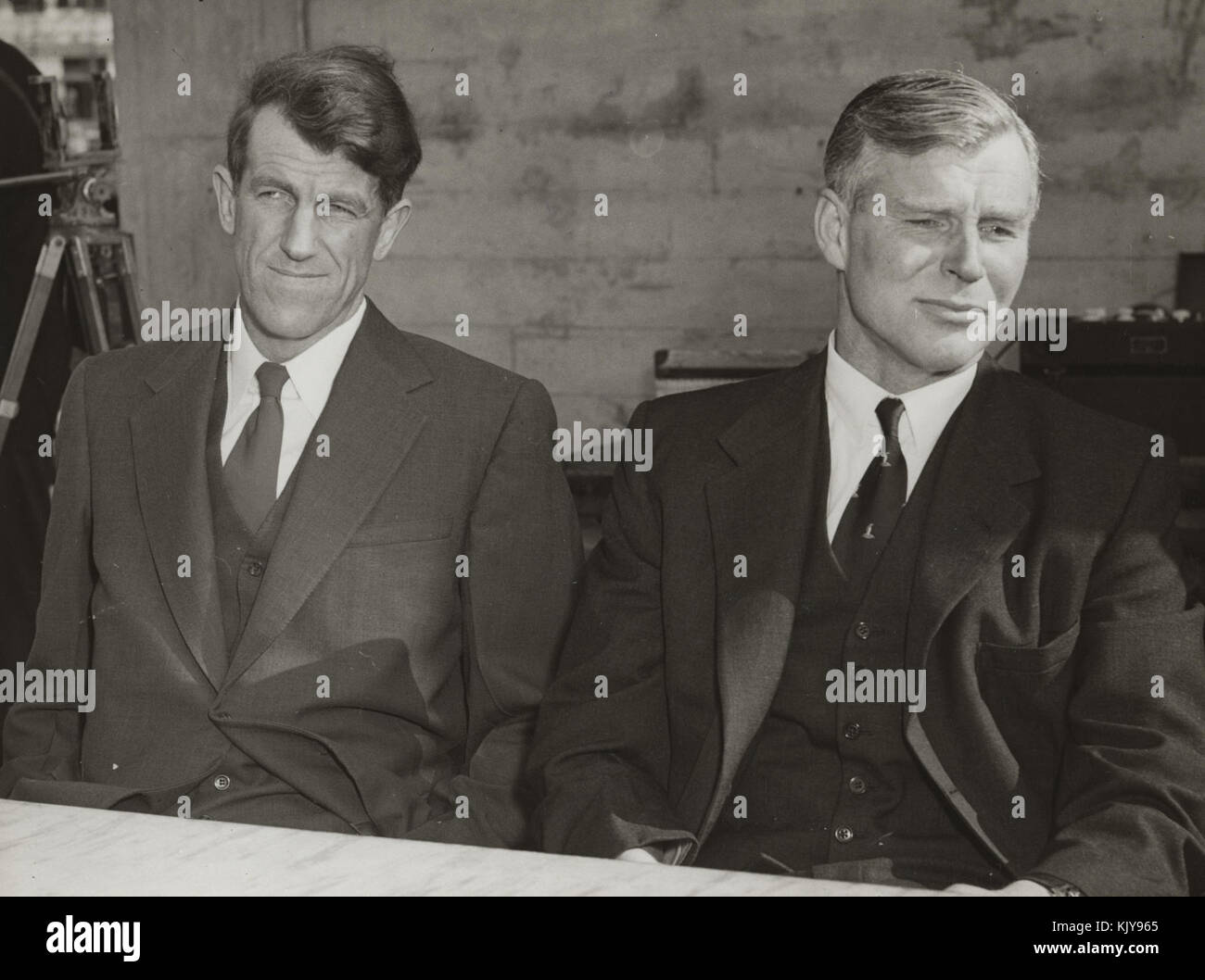 Sir Edmund Hillary e Sir Vivian Fuchs, 1958 Foto Stock