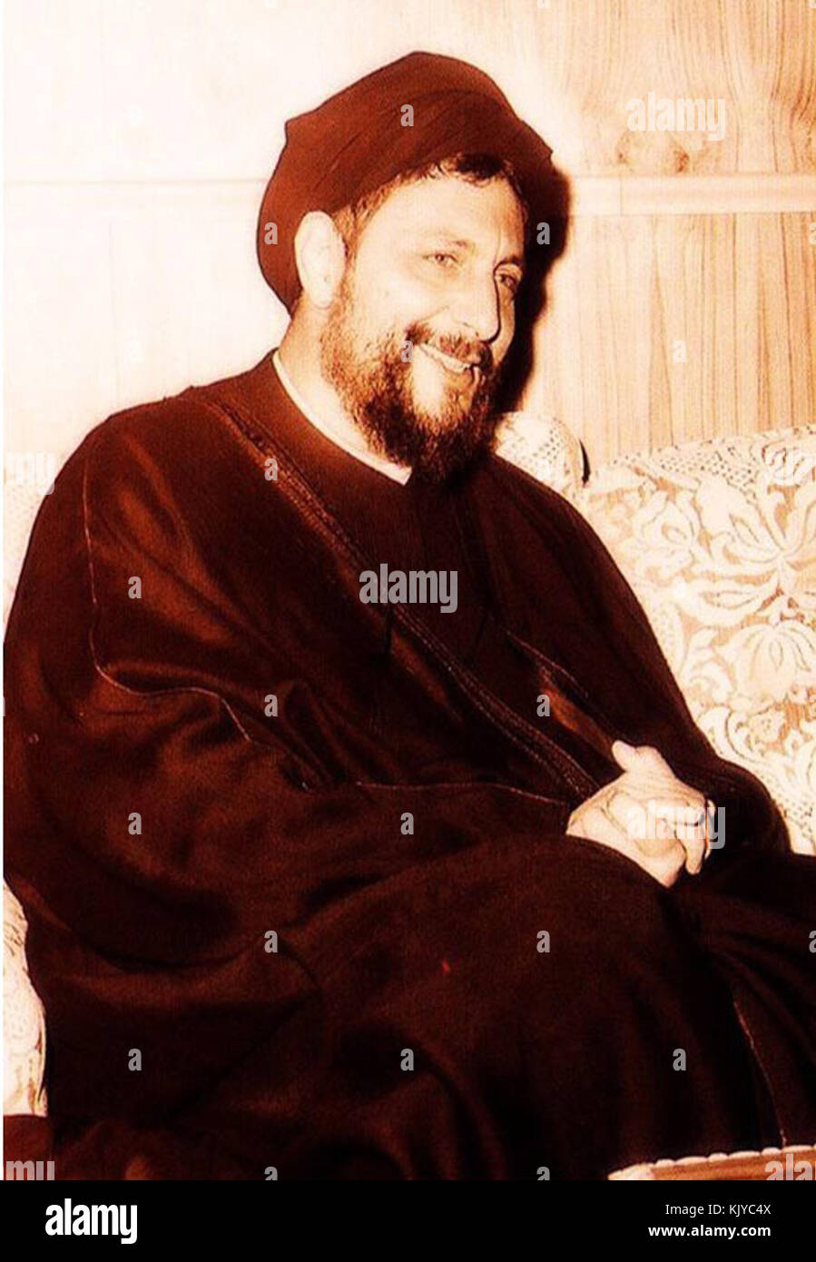 Un riferimento all'Imam Musa Sadr, un importante leader politico e religioso scomparso nel 1978 in circostanze misteriose. La sua eredità continua ad avere un impatto sulla politica libanese e sulla comunità sciita. Foto Stock