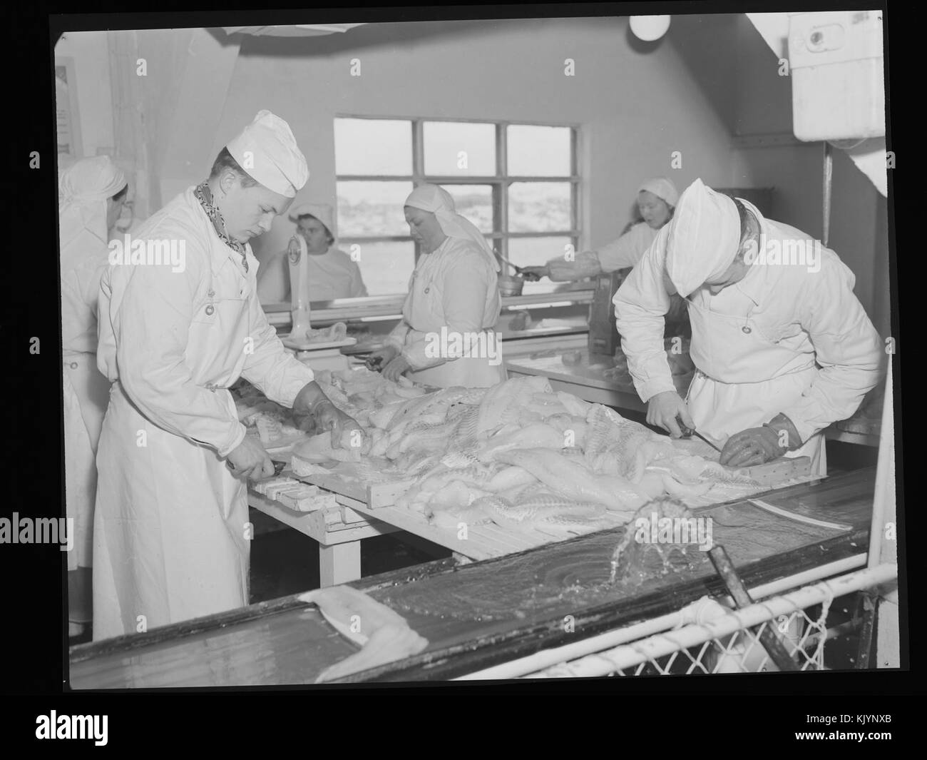 Lofoten, fiskemottak n. nb digifoto 00078 20150210 NB MIT 16873 AFR Foto Stock