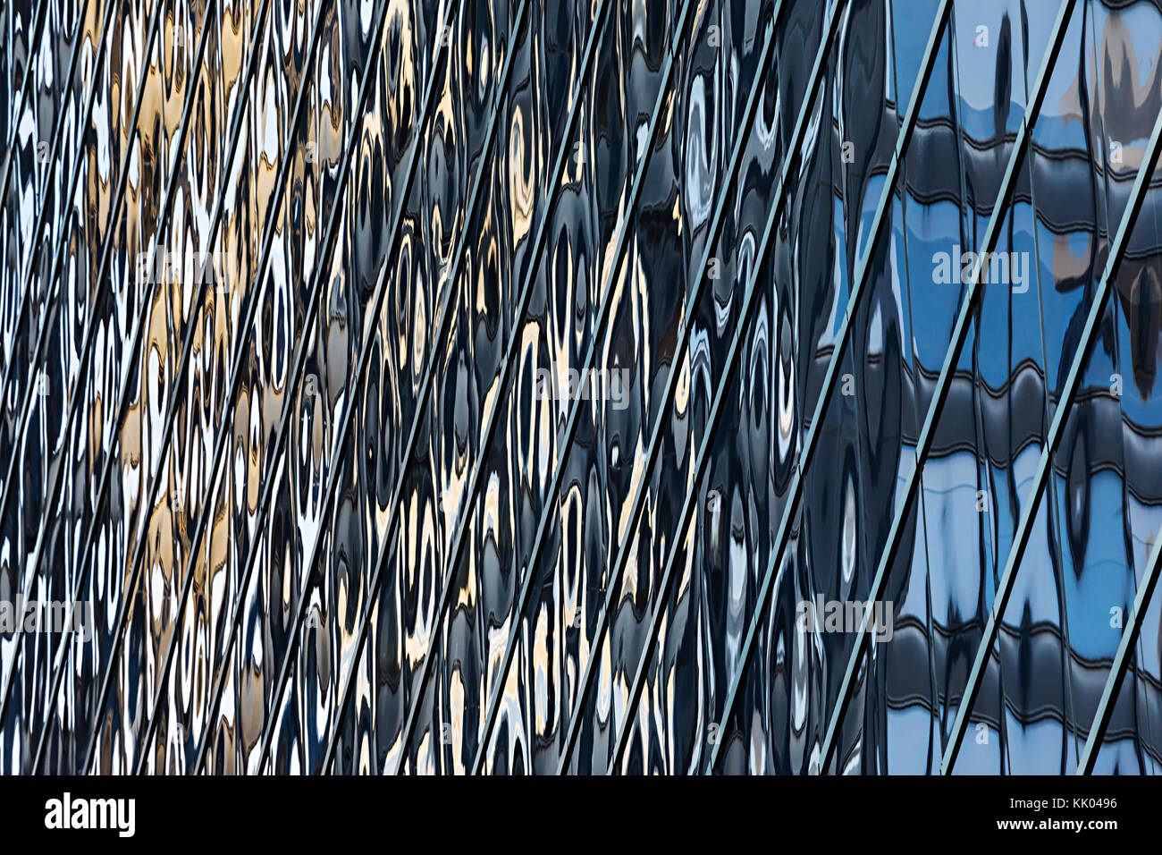 Edificio in vetro abstact, New York City Foto Stock