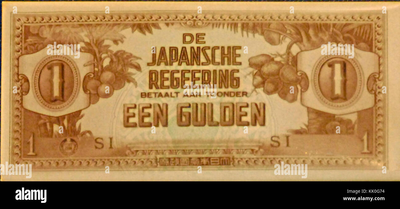 Uno giapponese Gulden nota professione valuta le Indie orientali olandesi ora Indonesia Foto Stock