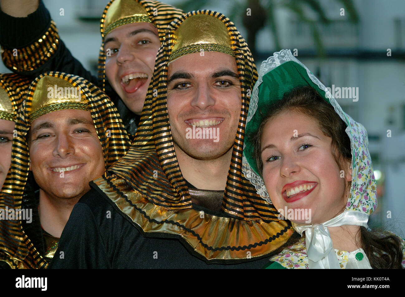 Il carnevale, la gente mascherata, Cadiz, regione dell'Andalusia, Spagna, Europa Foto Stock