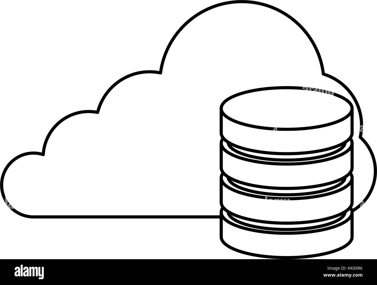 Cloud con disco di dati Illustrazione Vettoriale