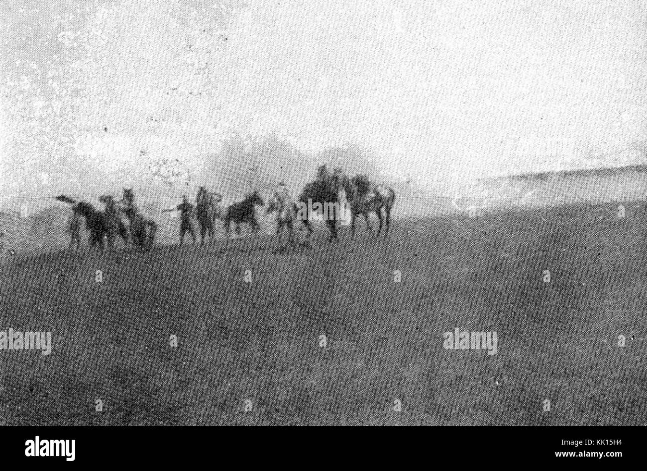 NZ Vickers sezione pistola sotto il fuoco durante la Seconda battaglia di Gaza Foto Stock