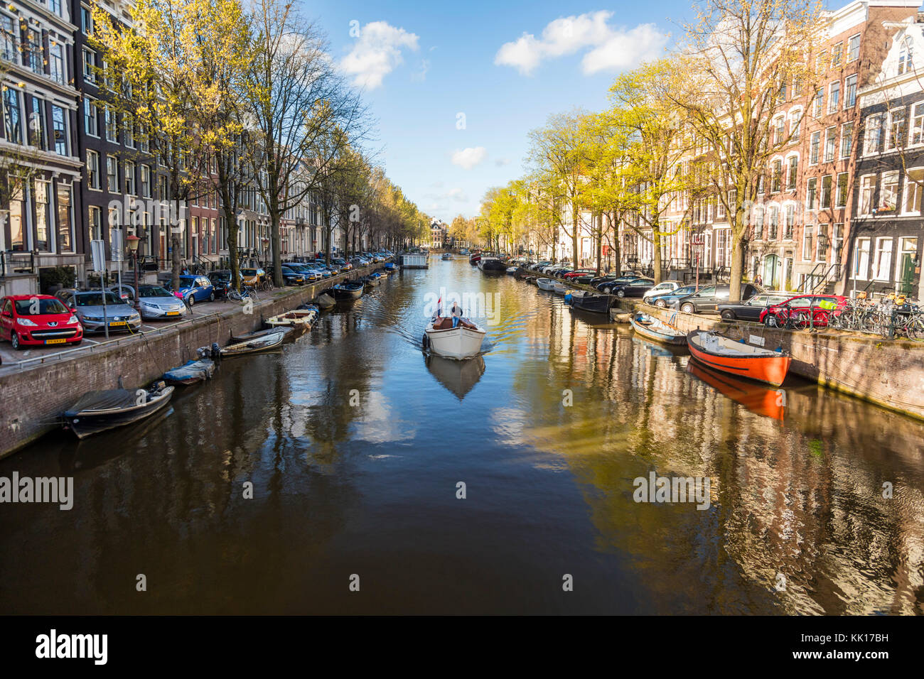 Amsterdam North Holland Olanda - Maggio 2016: canal, centro di amsterdam, Paesi Bassi Foto Stock