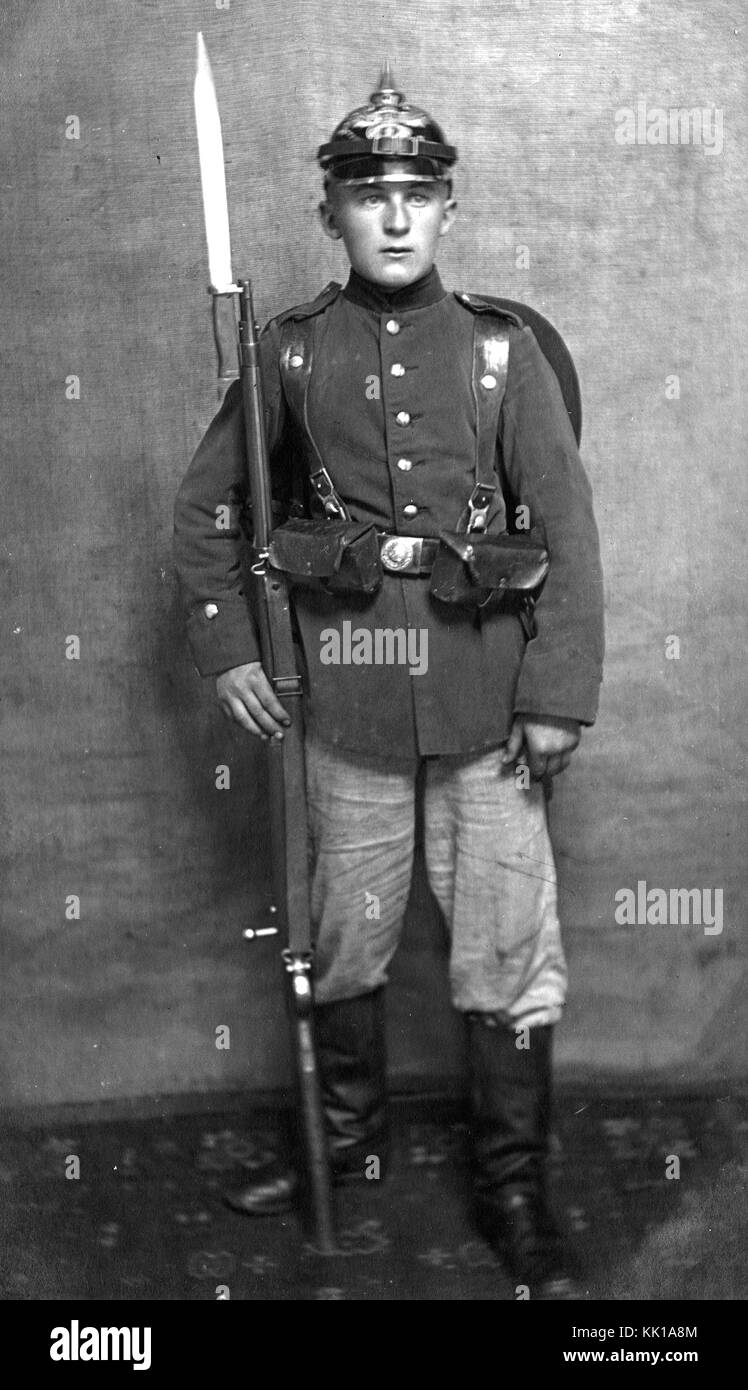 Soldato tedesco ww1 grande guerra Foto Stock