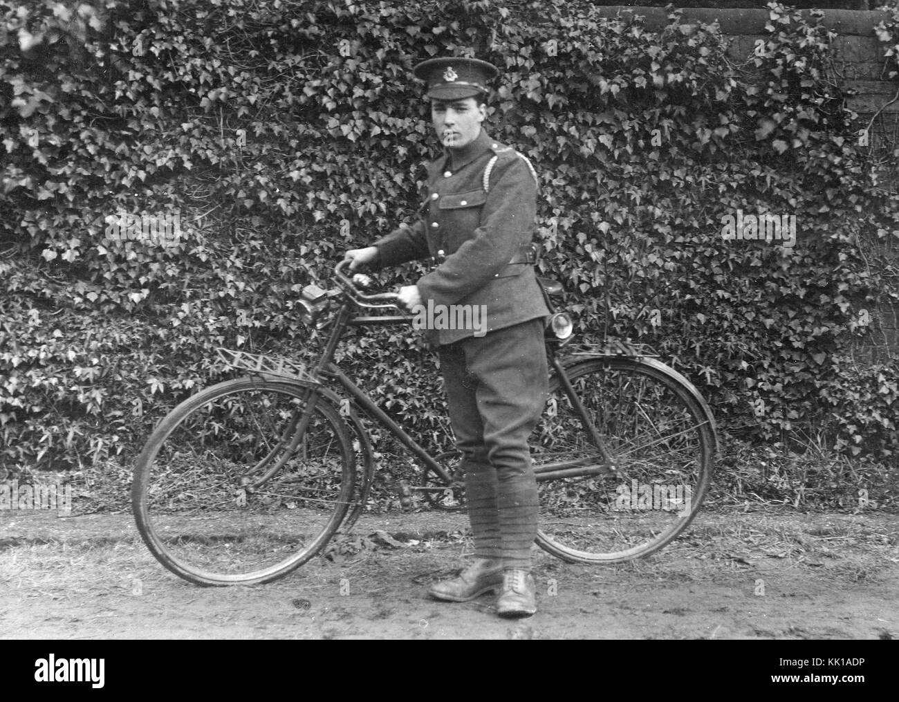 British ciclista soldato Grande Guerra WW1 Foto Stock