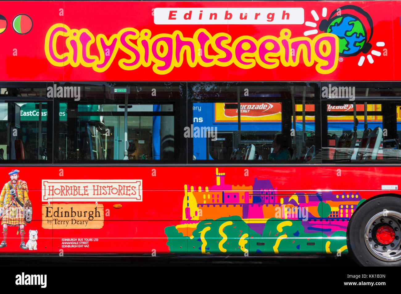 Edimburgo Scozia edinburgh bus Citysightseeing bus bus turistico in un bus rosso Edimburgo Scozia UK GB Europa Foto Stock