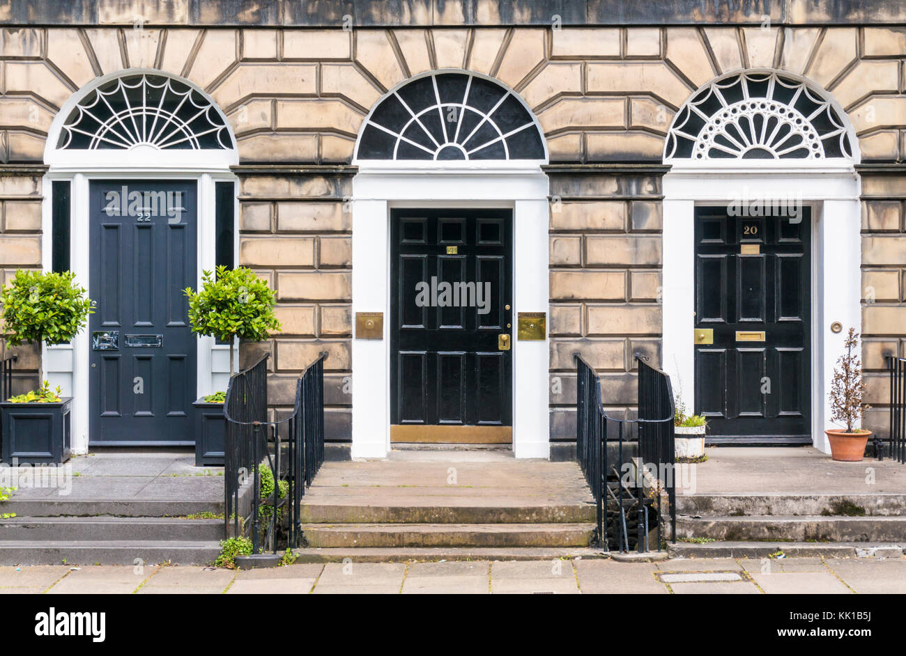 Architettura georgiana Edimburgo Scozia Edimburgo portali georgiana con ritaglio sopra la porta nuova della città di Edinburgh New Town di Edimburgo Regno Unito Scozia gb Foto Stock