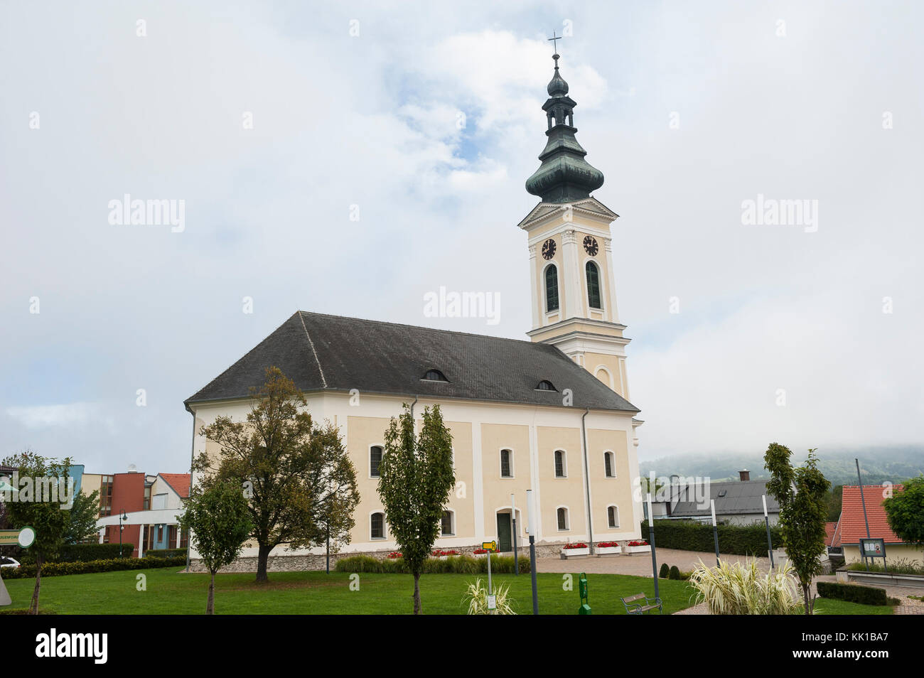Chiesa in Stadtschlaining, Distretto di Oberwart, Burgenland, Austria, Europa Foto Stock
