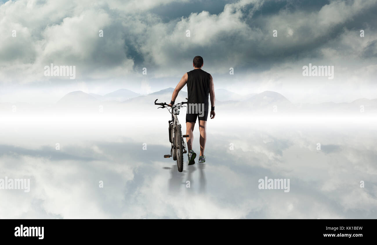 Sport e tempo libero avventura intorno il mondo scenery.bike e sport concept. Foto Stock