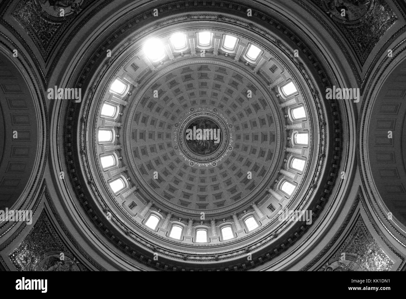 L'interno della cupola superiore in campidoglio di Madison, Wisconin USA Foto Stock