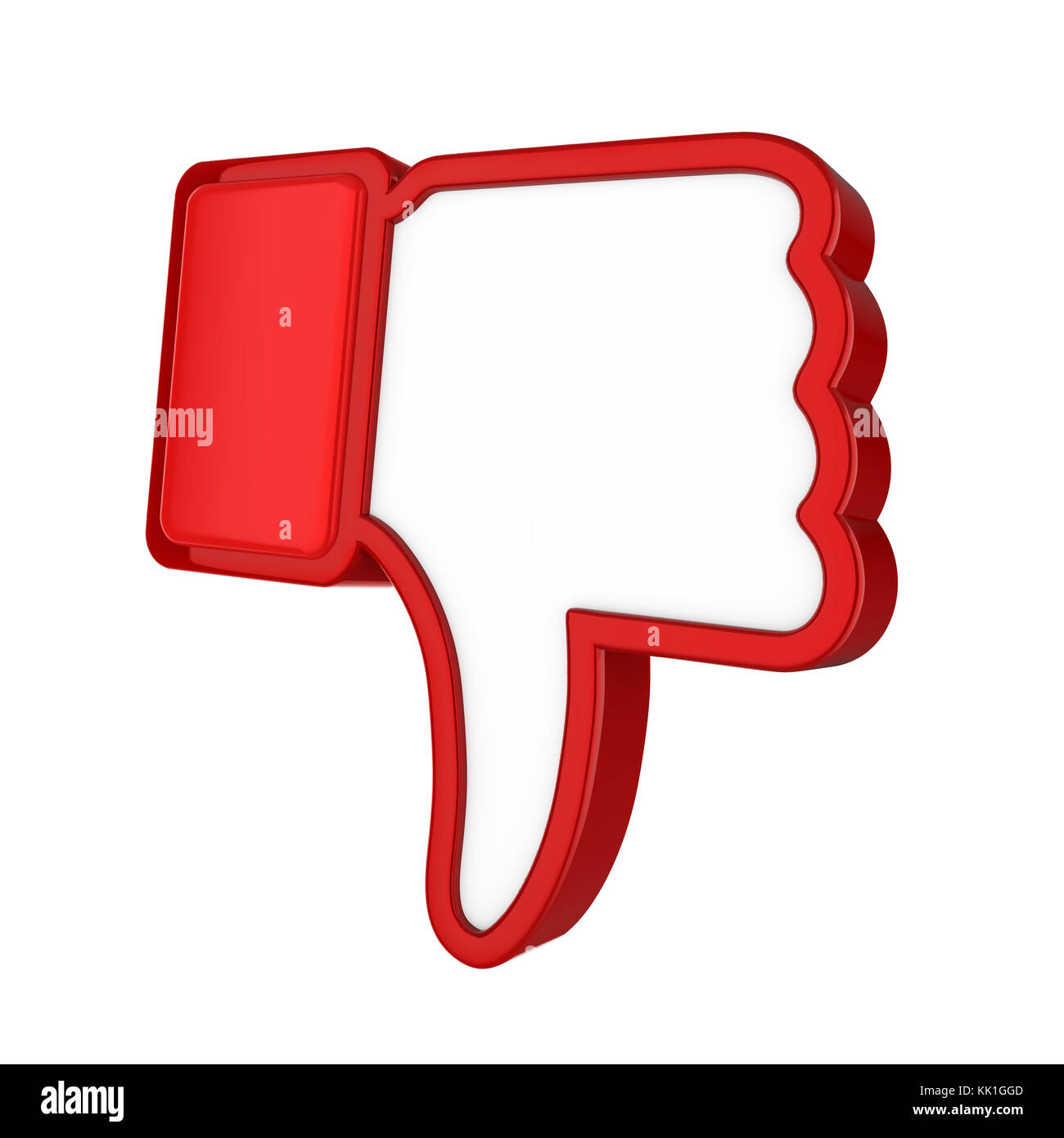 Pollice giù icona isolato Foto Stock