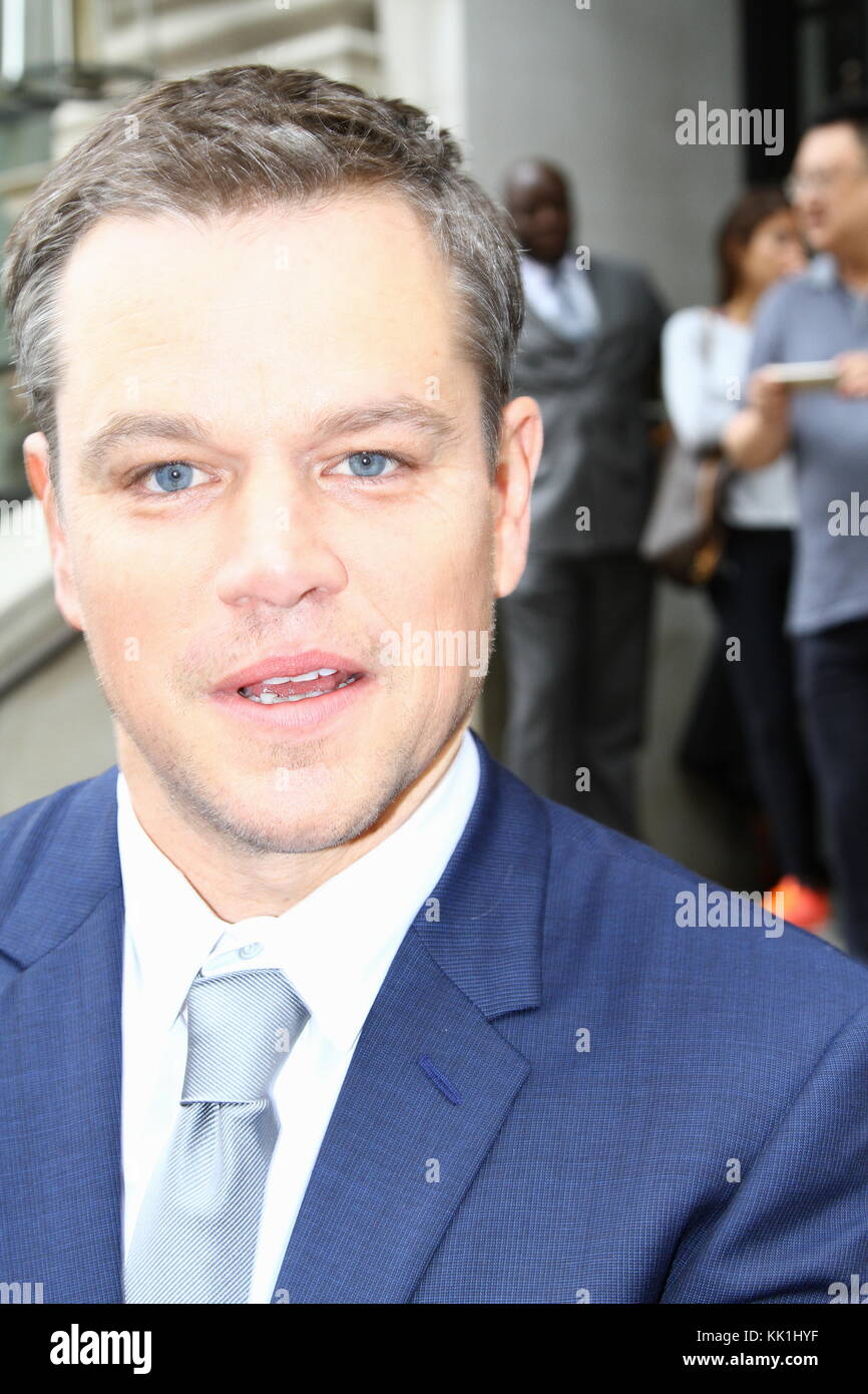 Attore Matt Damon in Londra Novembre 2016. Foto Stock
