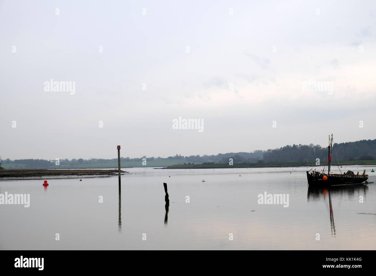 Fiume Deben, Woodbridge, Suffolk, Inghilterra. Foto Stock