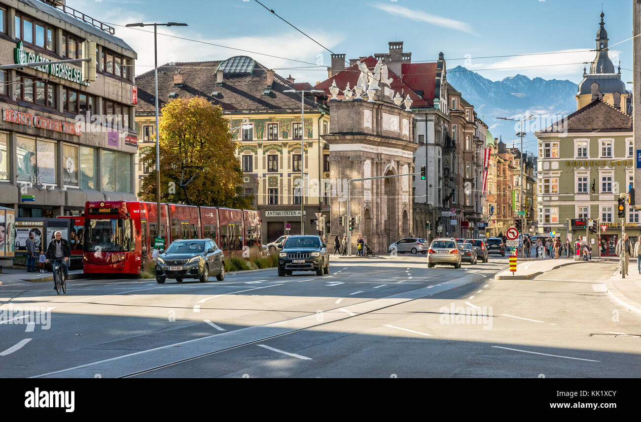 INNSBRUCK. Austria. Urban strada pedonale in scena a Innsbruck, Austria Foto Stock