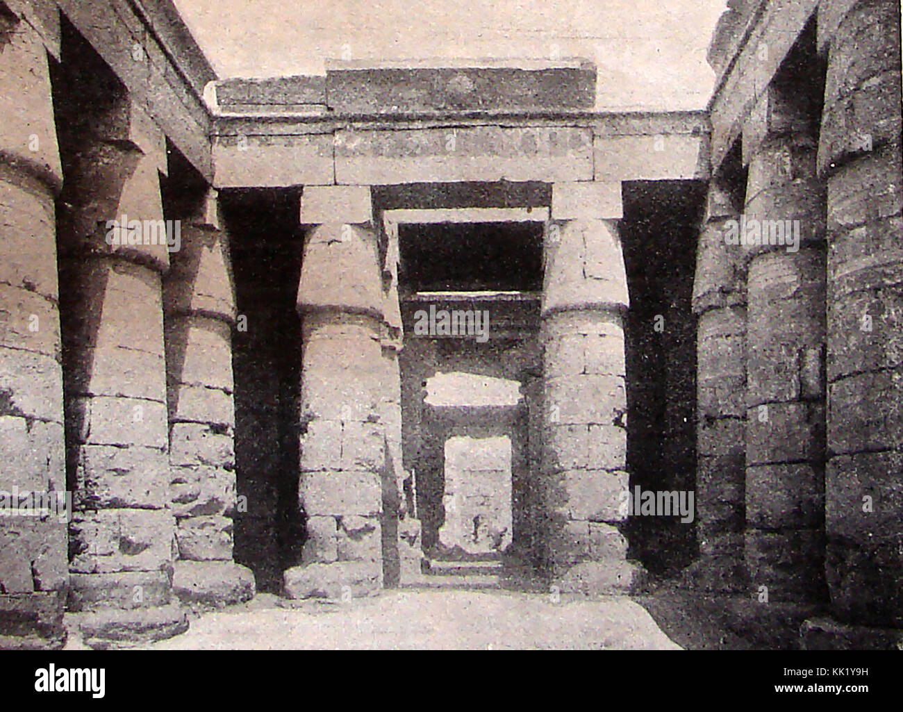 Egitto gli scavi archeologici nel 1915 ,il tempio di Seti Foto Stock