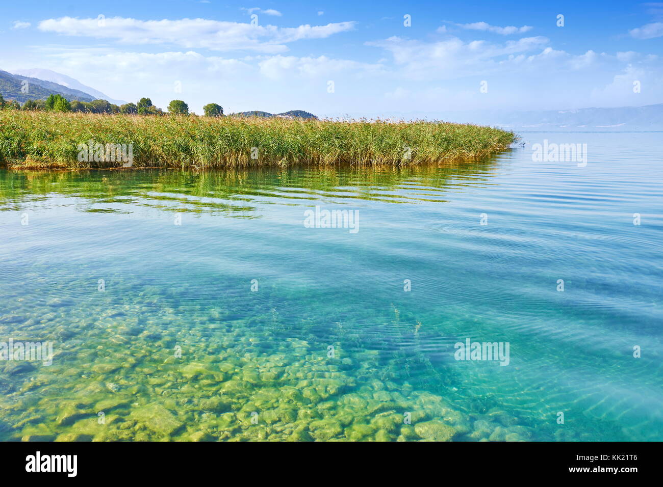 Il lago di Ohrid, Repubblica di Macedonia, Balcani Foto Stock