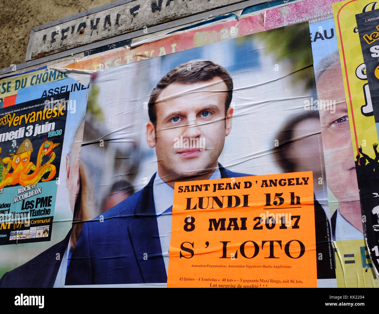 Cartellone elettorale in Francia 2017 Foto Stock