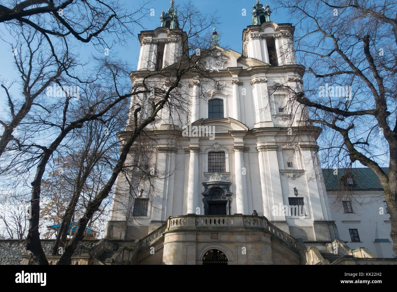 San Stanislao chiesa fu costruita in stile gotico nel XV secolo. San Stanislao di Szczepanów, fu decapitato qui su ordine del re Bolesła Foto Stock