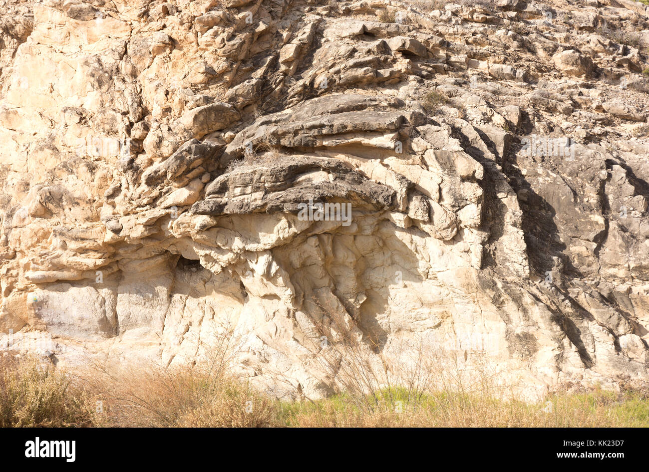 Sfondo di arenaria fatto con un vecchio movimenti di geologia Foto Stock