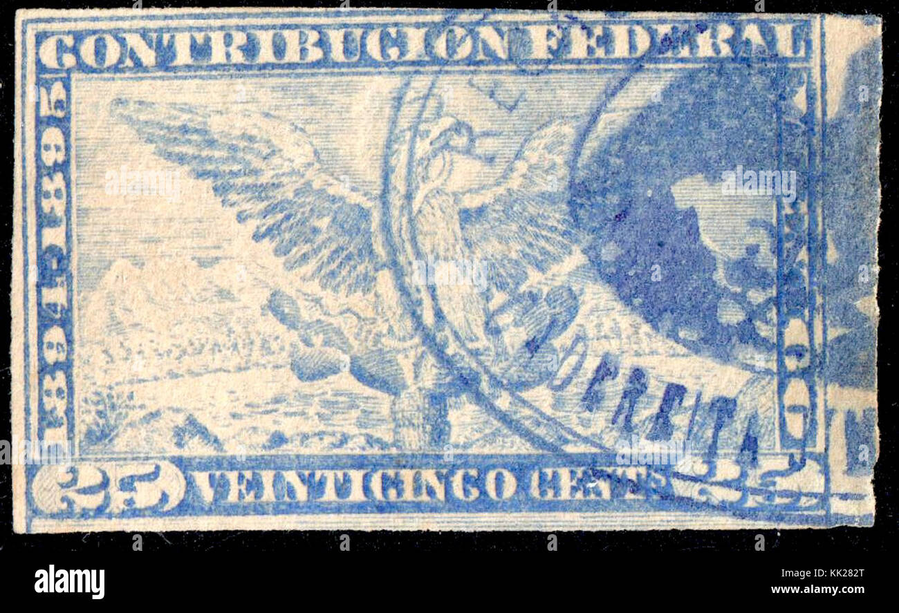 Questo documento descrive in dettaglio i contributi federali alle entrate del Messico durante gli anni 1894 e 1895, fornendo un resoconto economico dello stato finanziario del paese e dei metodi di riscossione delle tasse durante quel periodo. Foto Stock