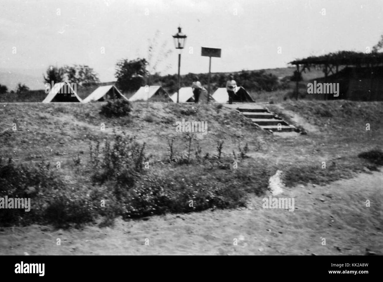Balinci, logor na srpska vojska od 1931 Foto Stock