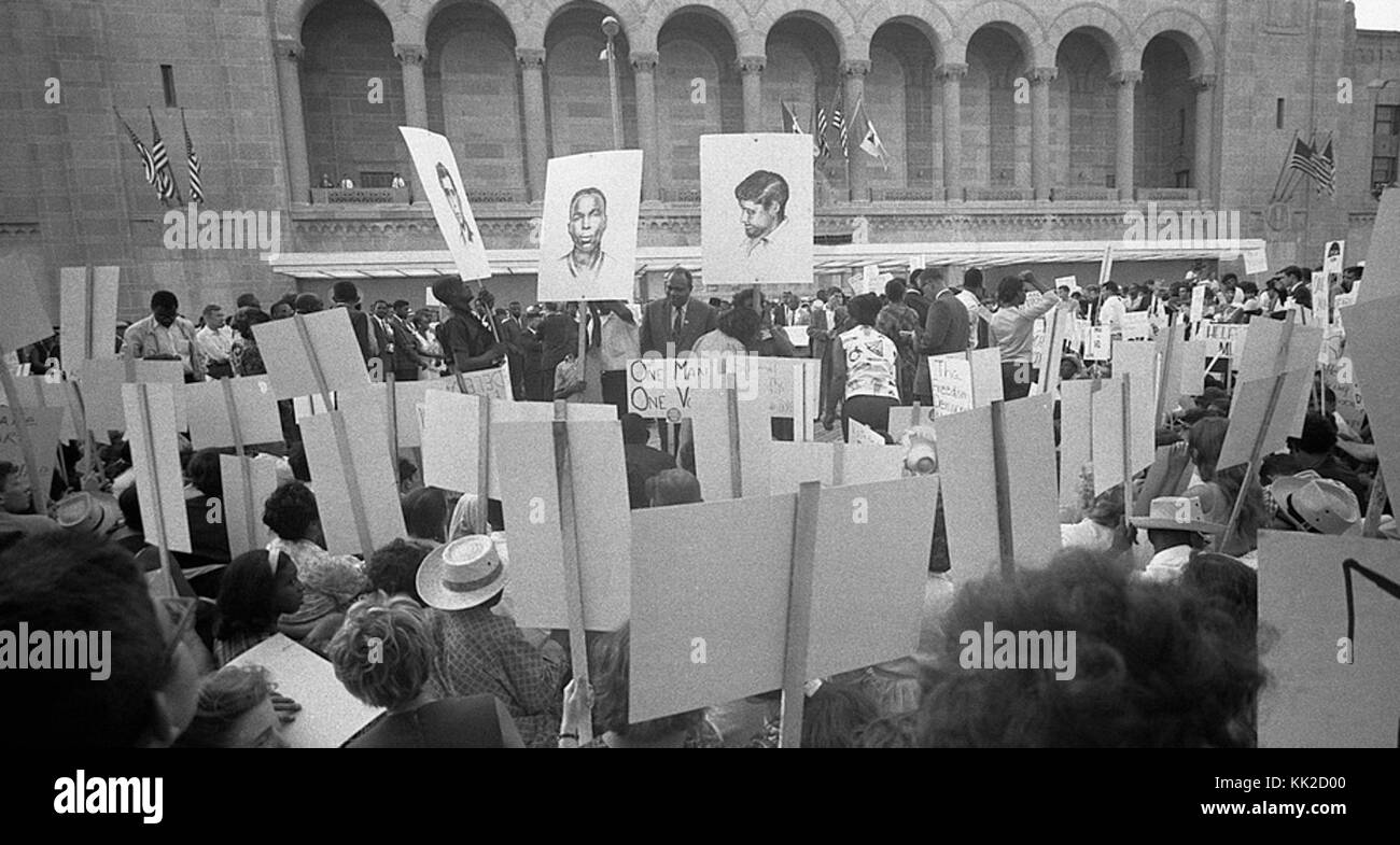 Americano africano e white Mississippi libertà Partito Democratico sostenitori dimostrando 05237v (ritagliate1) Foto Stock