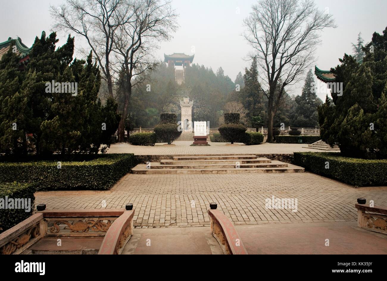 La tomba del generale Huo Qubing a Maoling, a ovest di Xian, provincia di Shaanxi, Cina Foto Stock