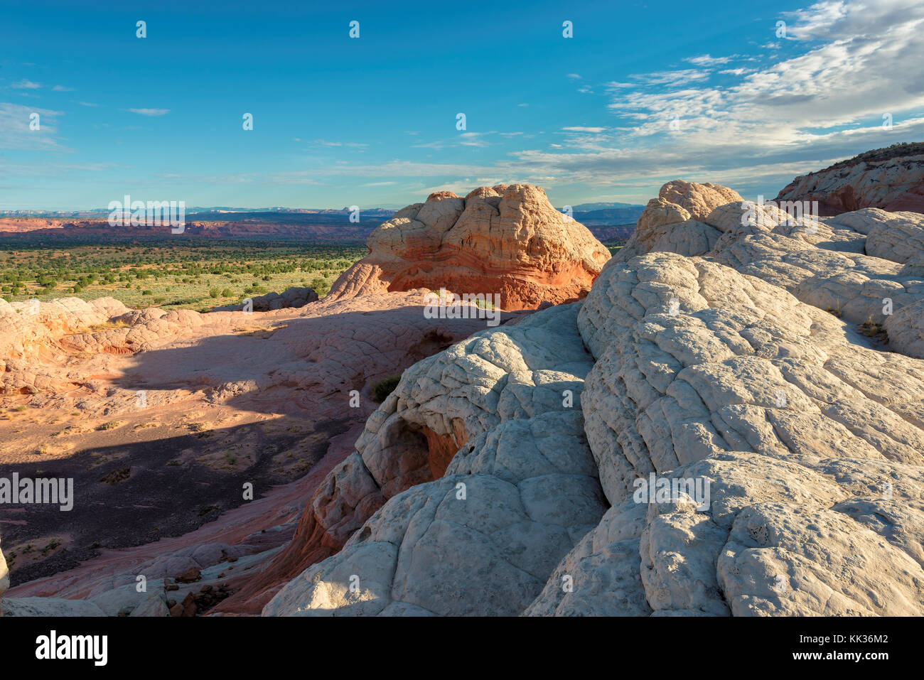 La tasca di bianco in vermiglio scogliere monumento nazionale, Arizona Foto Stock