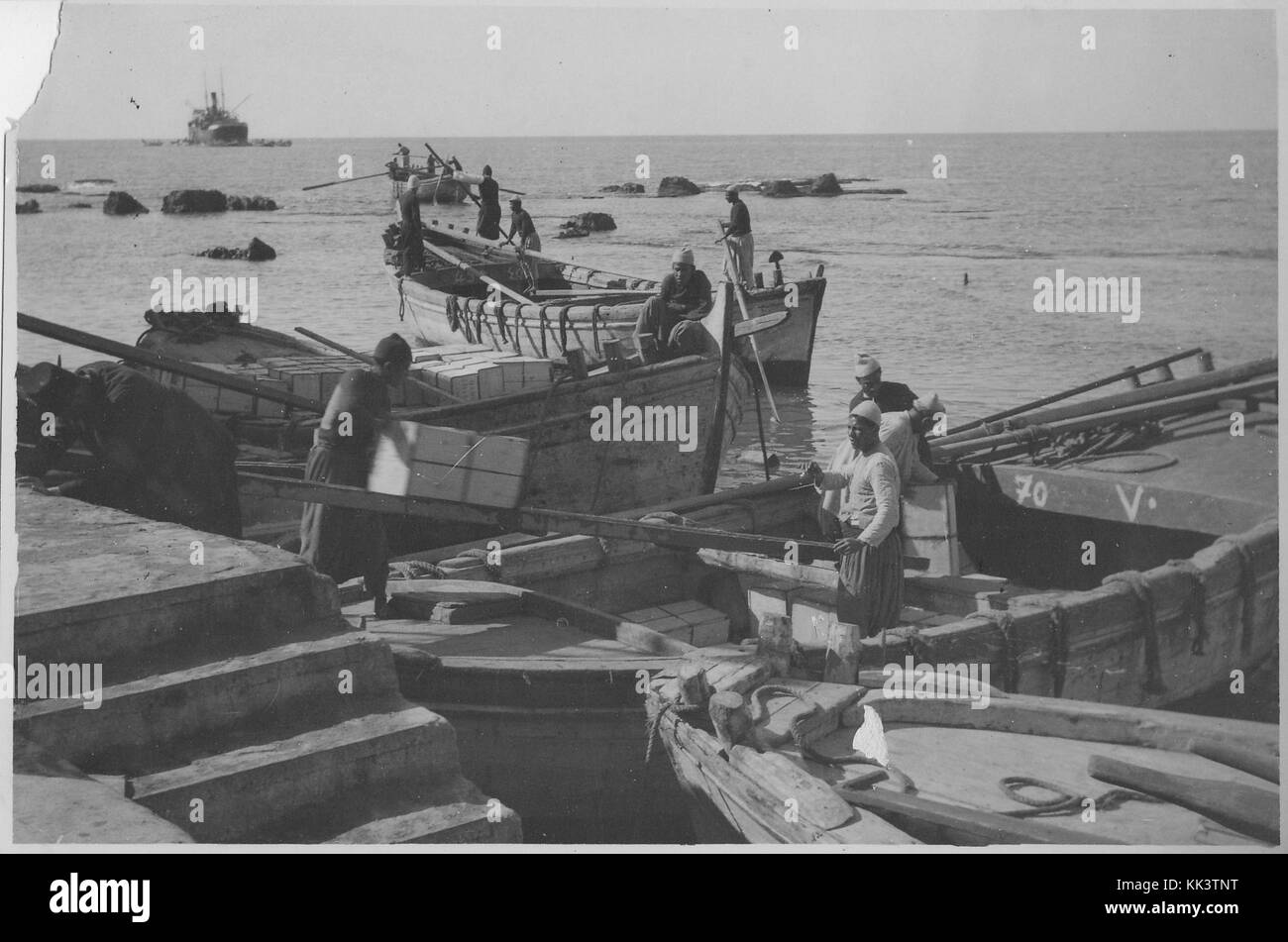 Arance lasciando Jaffa Foto Stock