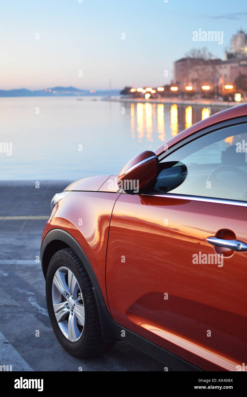 Kia Sportage techno orange @ sebenico croazia Foto Stock
