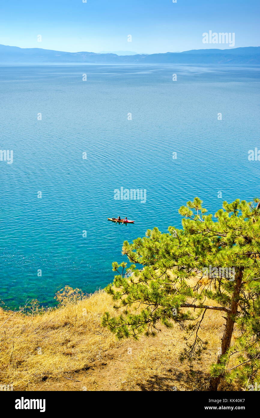 Il lago di Ohrid, Repubblica di Macedonia, Balcani Foto Stock