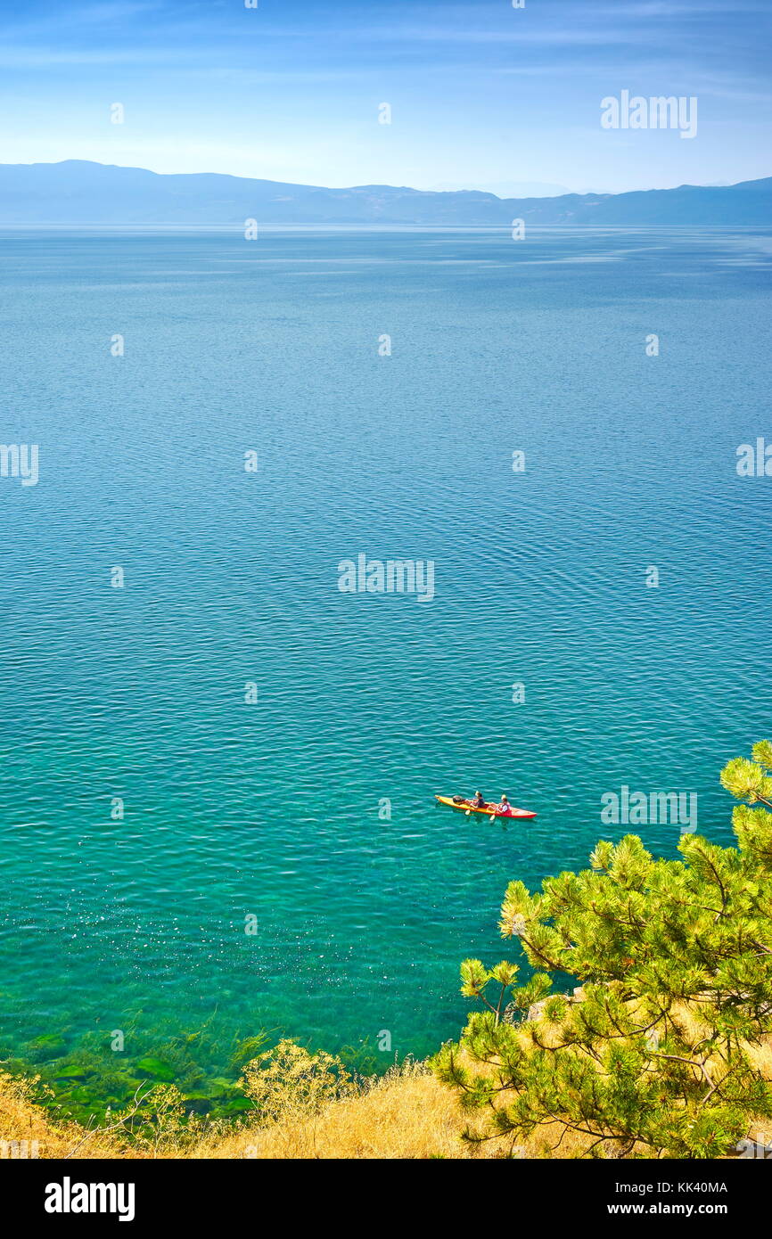 Il lago di Ohrid, Repubblica di Macedonia, Balcani Foto Stock