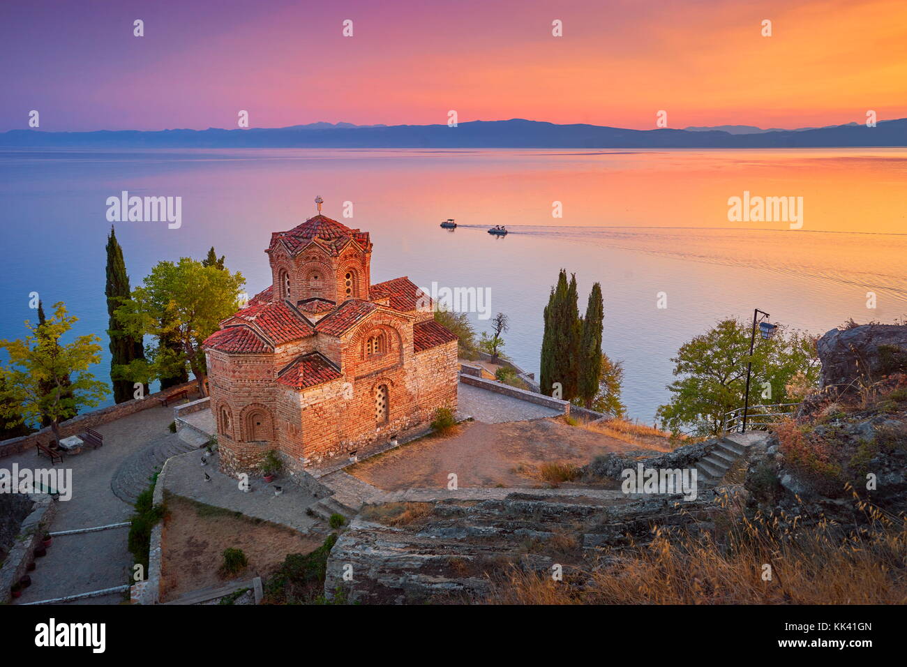 Ohrid - Chiesa di San Giovanni a Kaneo, Macedonia, UNESCO Foto Stock