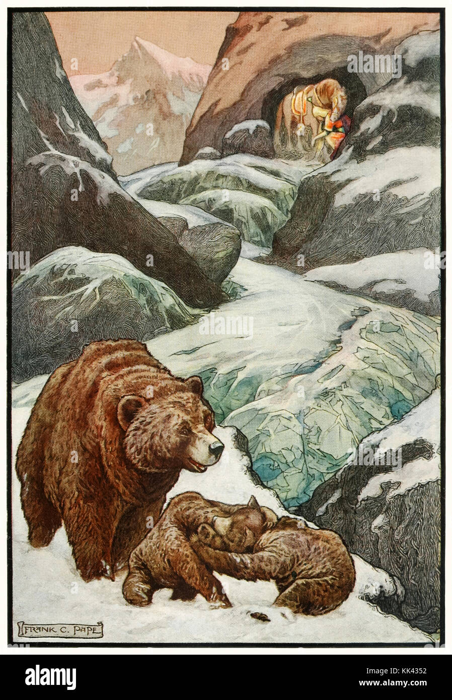 "Una grotta di montagna che nessun uomo ha mai visto' da 'la storia russa Book' da Richard Wilson (1878-1916) illustrazione di Frank C. Papé (1878-1972). Vedere ulteriori informazioni qui di seguito. Foto Stock