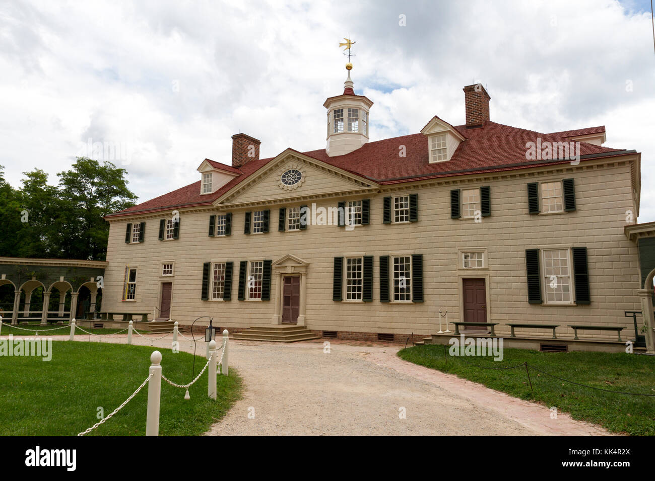 Il Plantation House il Mount Vernon Estate, ad Alexandria, Virginia. Foto Stock