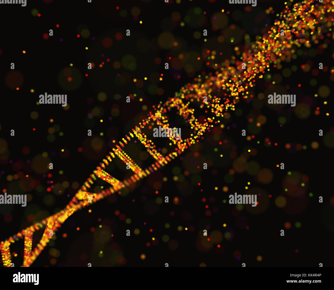 3D'illustrazione. Colorate molecola di DNA. Concetto di immagine di una struttura del codice genetico. Foto Stock