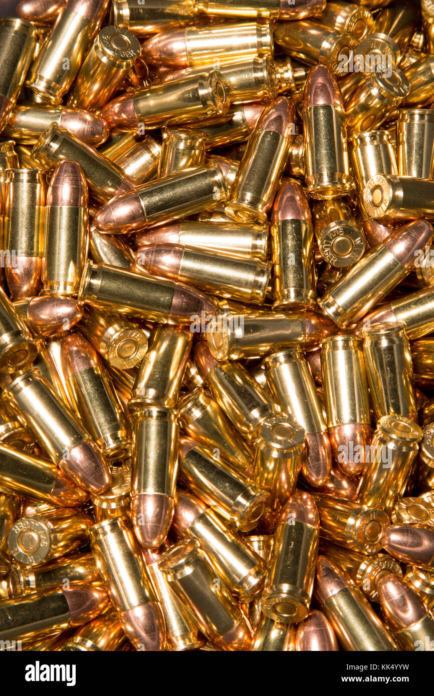 Pila di 9mm Ammo Foto Stock
