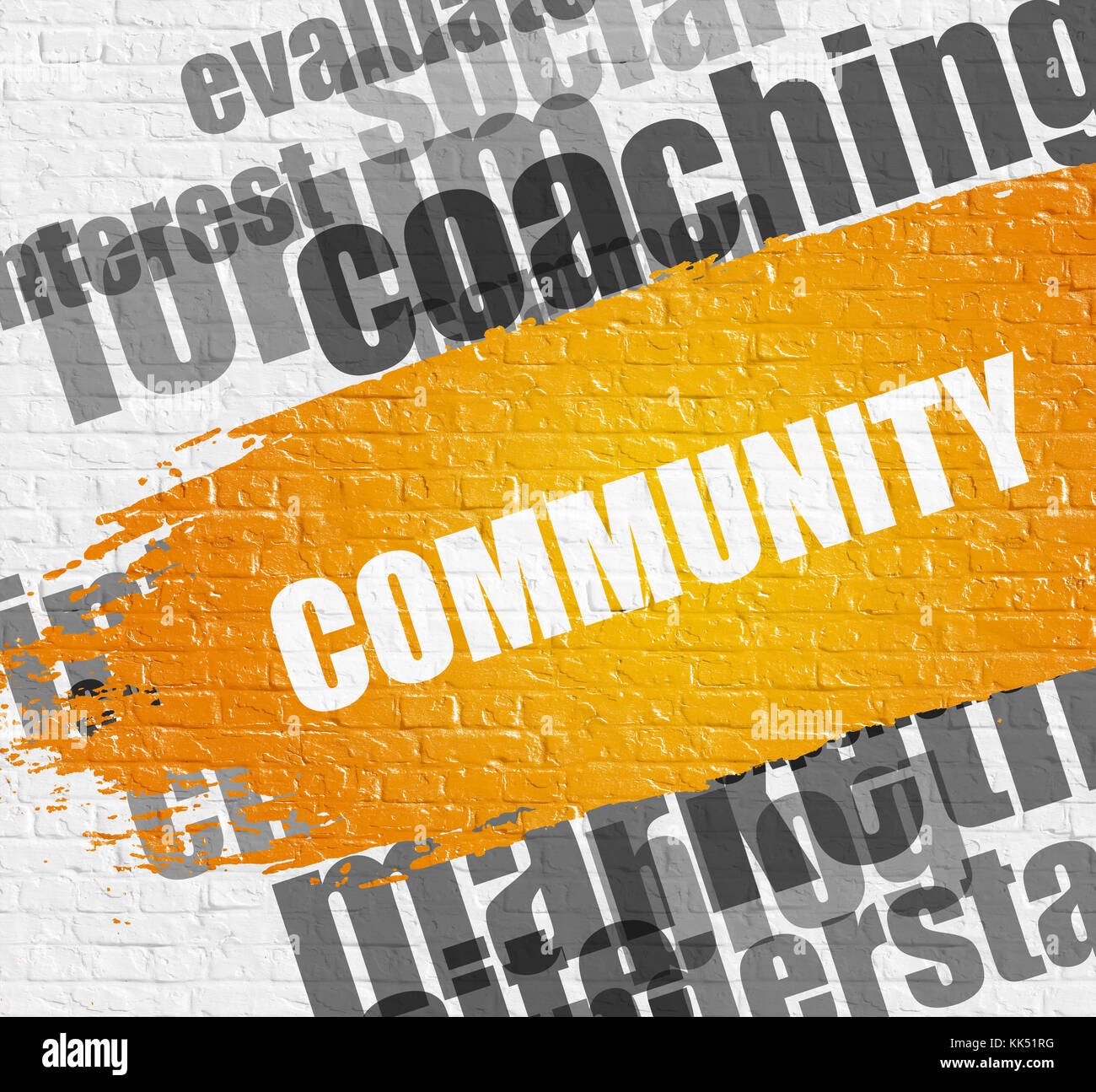 Comunità sulla brickwall. Foto Stock