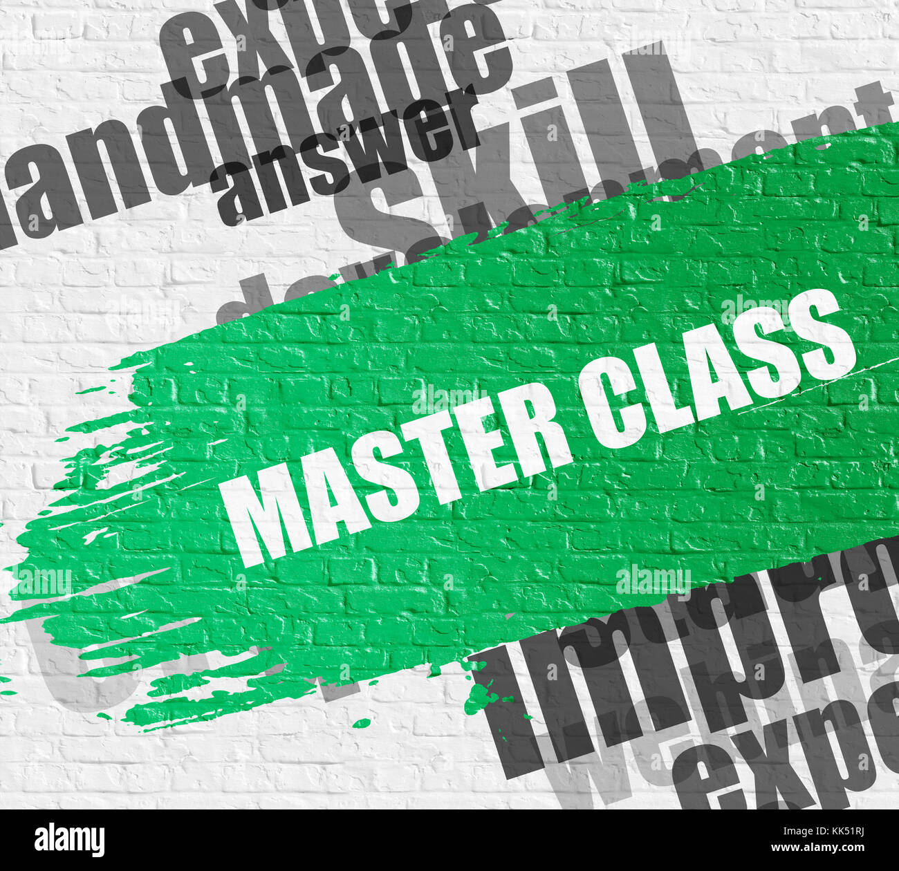 Master class su bianco muro di mattoni. Foto Stock