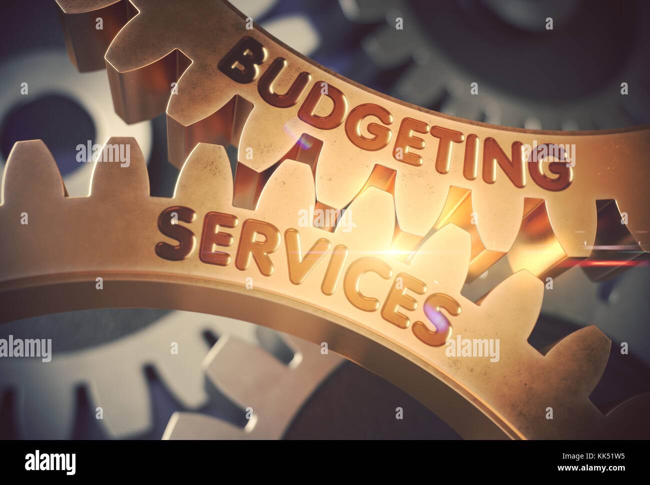 Budgeting servizi su golden marce. 3d. Foto Stock