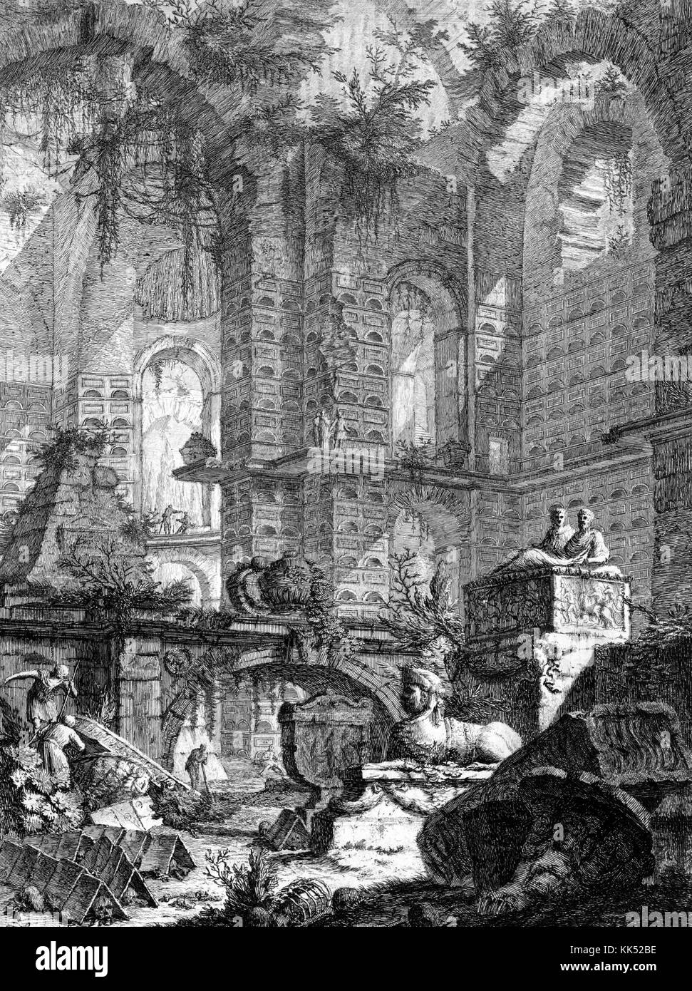 Ha inventato la camera di sepoltura, Italia, 1749. dalla biblioteca pubblica di new york. Foto Stock