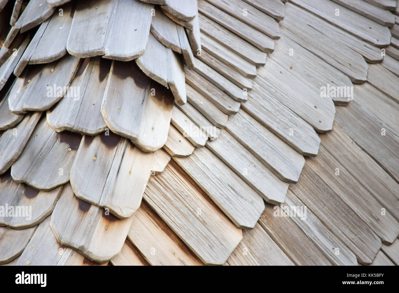 Close up di dettaglio e texture di sbiadita di pannelli di legno Foto Stock