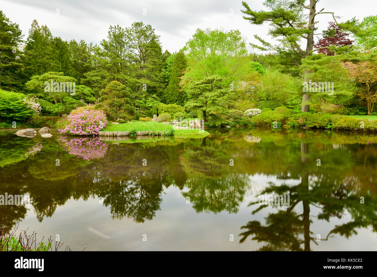 Asticou azalea di giardini in stile giapponese nell'isola di Mount Desert, Maine. Foto Stock